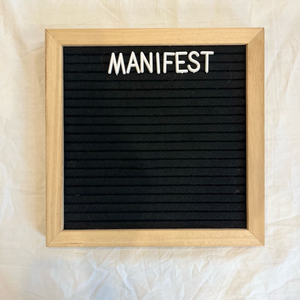 Black Felt Letter Board with Wooden Frame